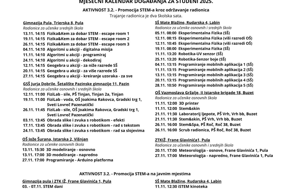 Studeni u znaku  iSTEM-a!