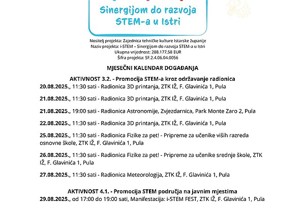 Ljetna i-STEM avantura se nastavlja – pripremite se za povratak u klupe!