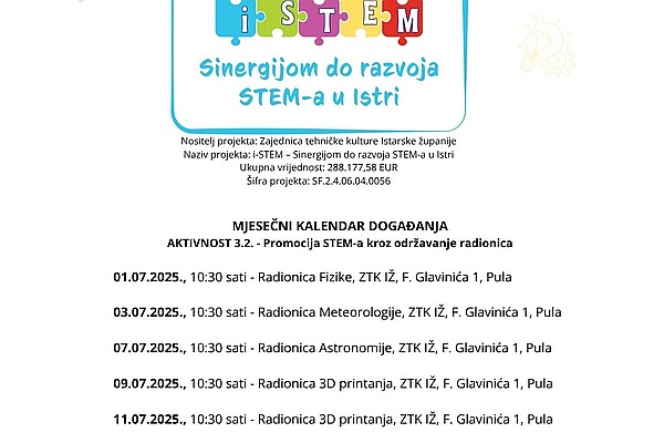 Ljetni i-STEM izazovi: Besplatne radionice fizike, meteorologije, astronomije i 3D printanja u srpnju 2025.!