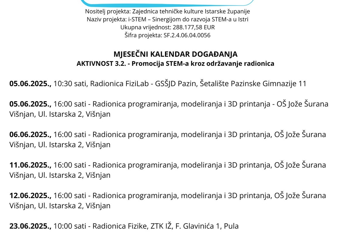 Poziv na događanja u lipnju 2025.