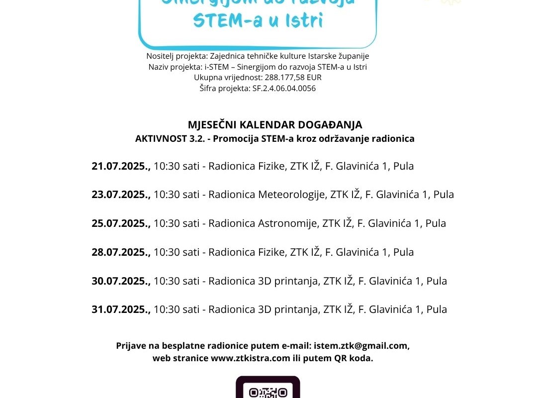 Ljetne i-STEM radionice se vraćaju! Zbog velikog interesa ponavljamo ciklus ljetnih radionica!